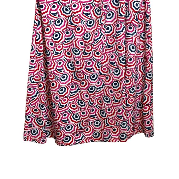 Lands End Plus Size 1X Twist Front Fir & Flare Umbrella Print Cap Sleeve Dress - Picture 5 of 9